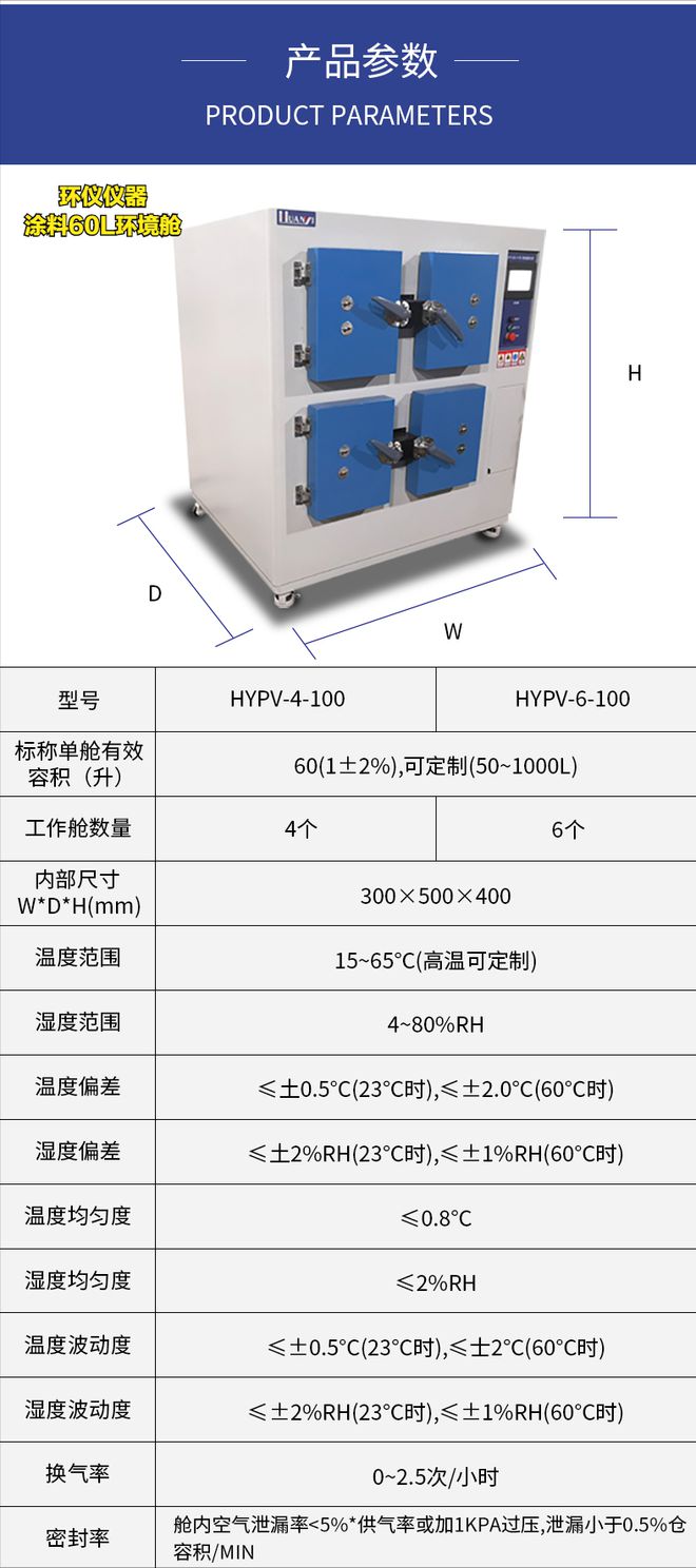 涂料60L環境測試艙技術參數(圖1)